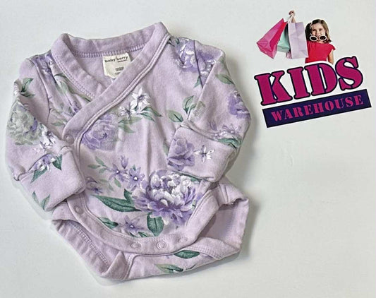 Premmie Baby Berry Purple Bodysuit With Flower Pattern Size 00000