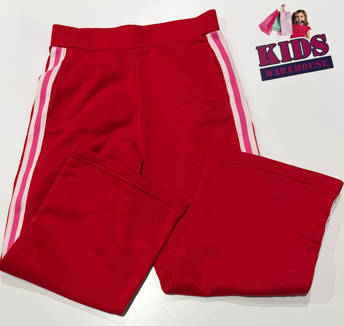 Decjuba Kids Red, Pink Stripe Pants Size 10