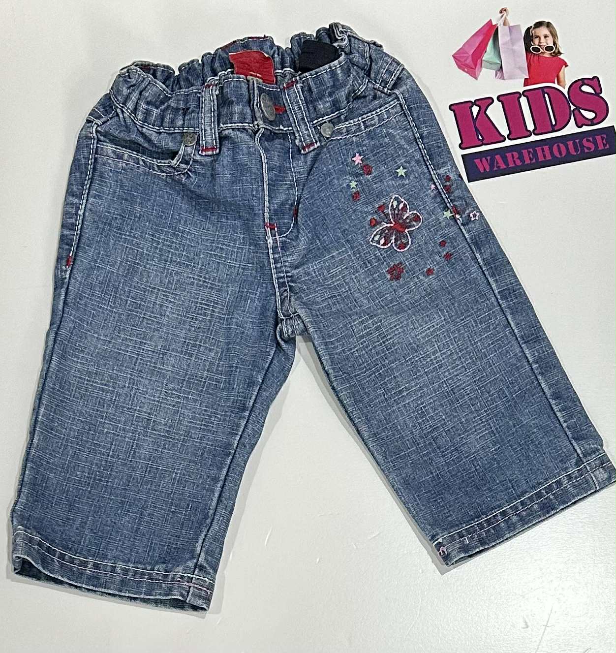 Pumpkin Patch Light Blue Jean Pants With Red Butterfly Print Size 00