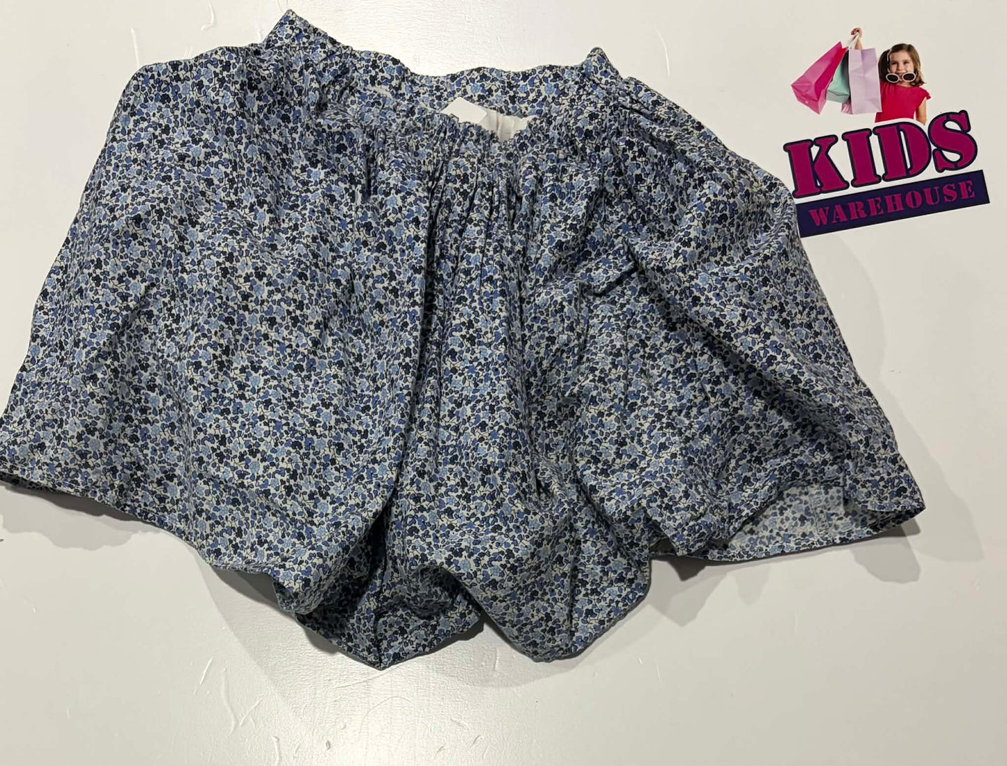Blue & White Skirt With Flower Pattern Size 6