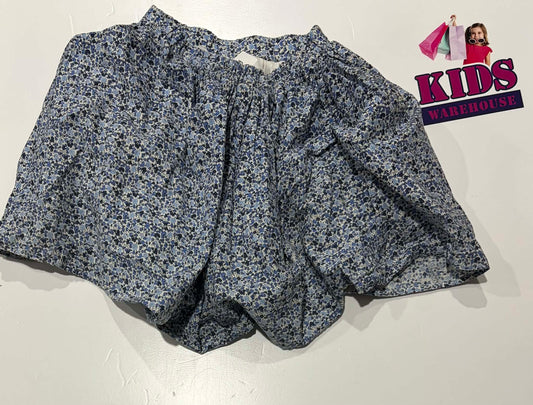 Blue & White Skirt With Flower Pattern Size 6