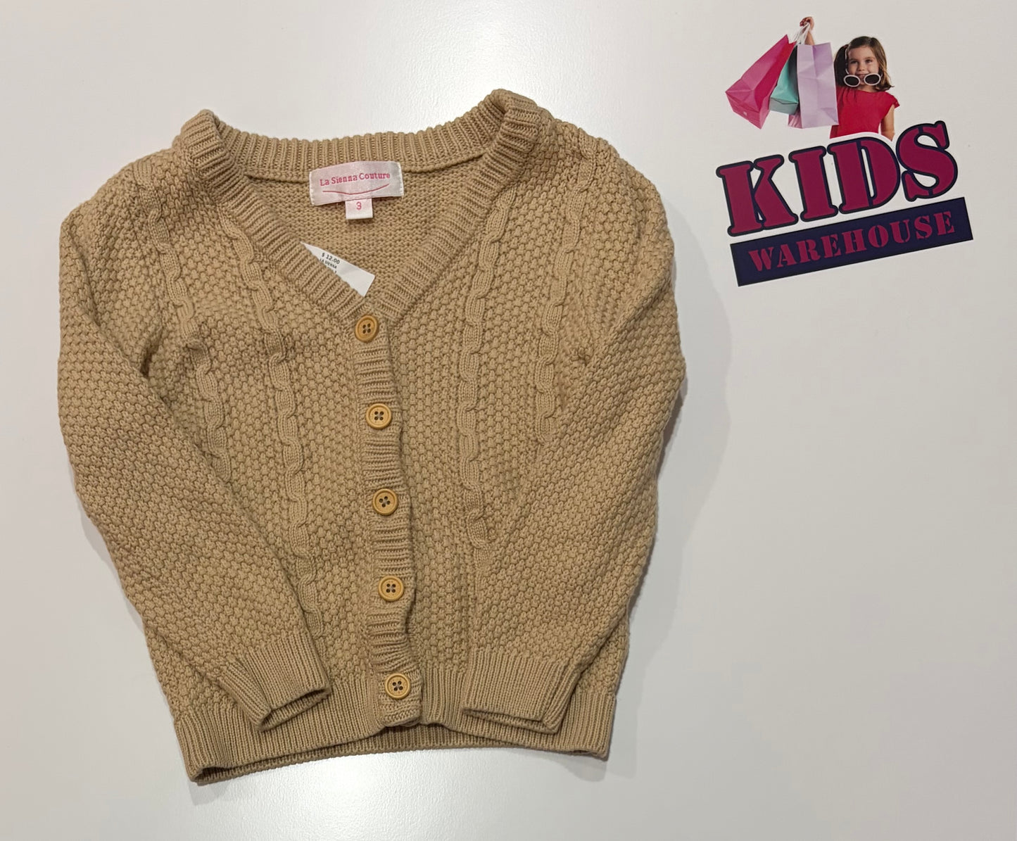 La Sienna Couture Tan Knit Sweater Size 3