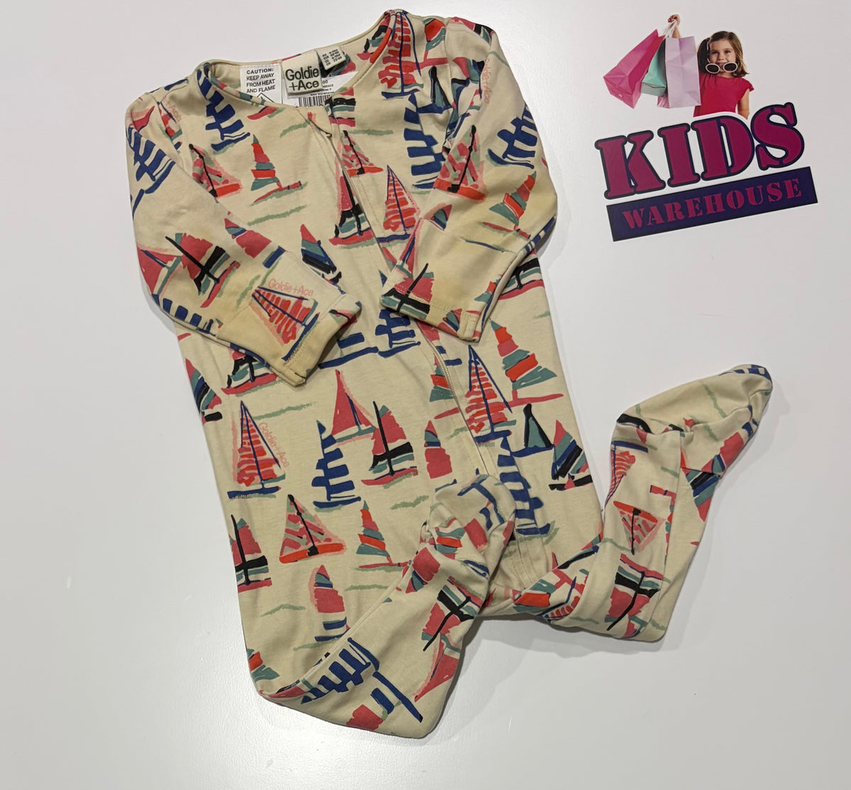 Goldie + Ace White, Boat Print Jumpsuit Size 0