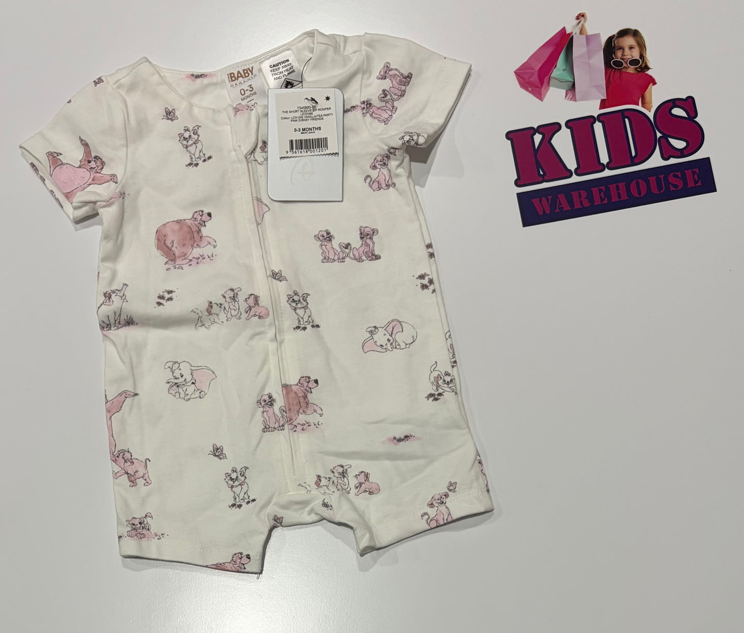 Not Used Disney White, Cat Print Jumpsuit Size 000