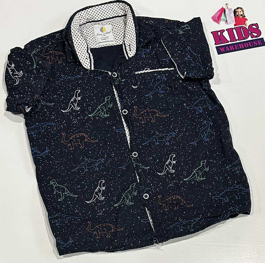 Lank & Oval Navy Blue Button Up Top Size 7