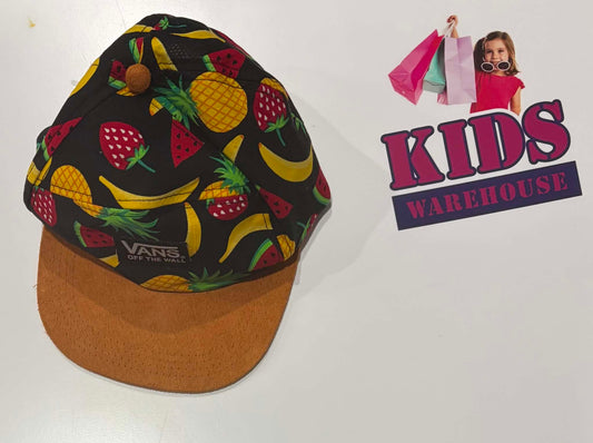 Vans Off The Wall Black, Brown, Summer Fruit Print Cap (Child/Older Child)