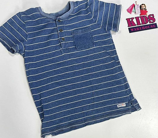 Jack & Milly Blue & White Striped Top Size 3