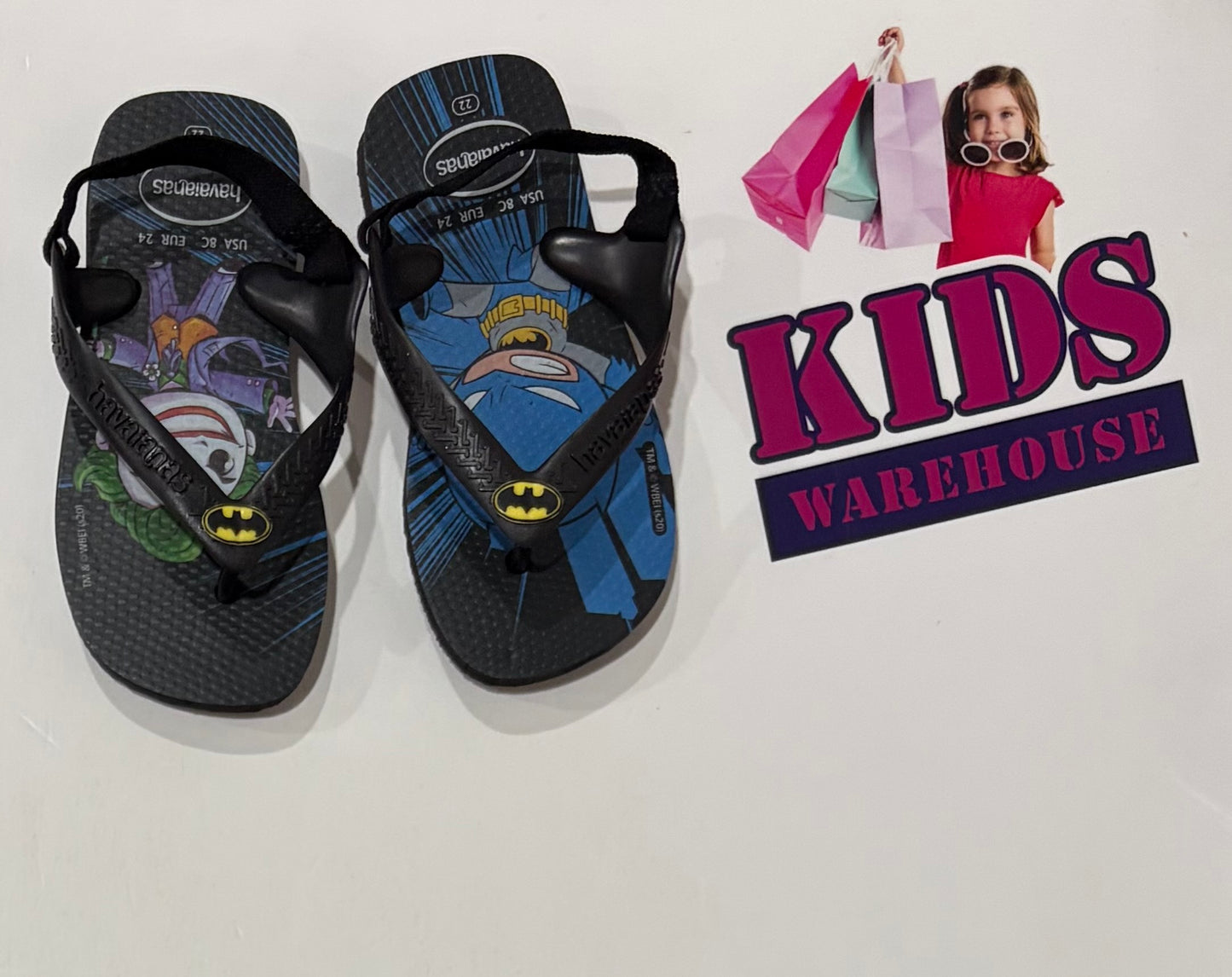Havaianas DC Batman & Joker Thongs Size US8/UK7.5 (Child)