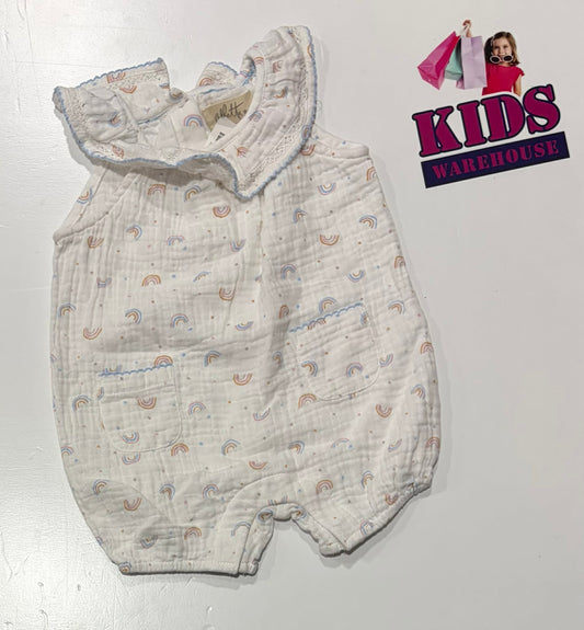 Albetta White Bodysuit With Rainbow Pattern Size 00