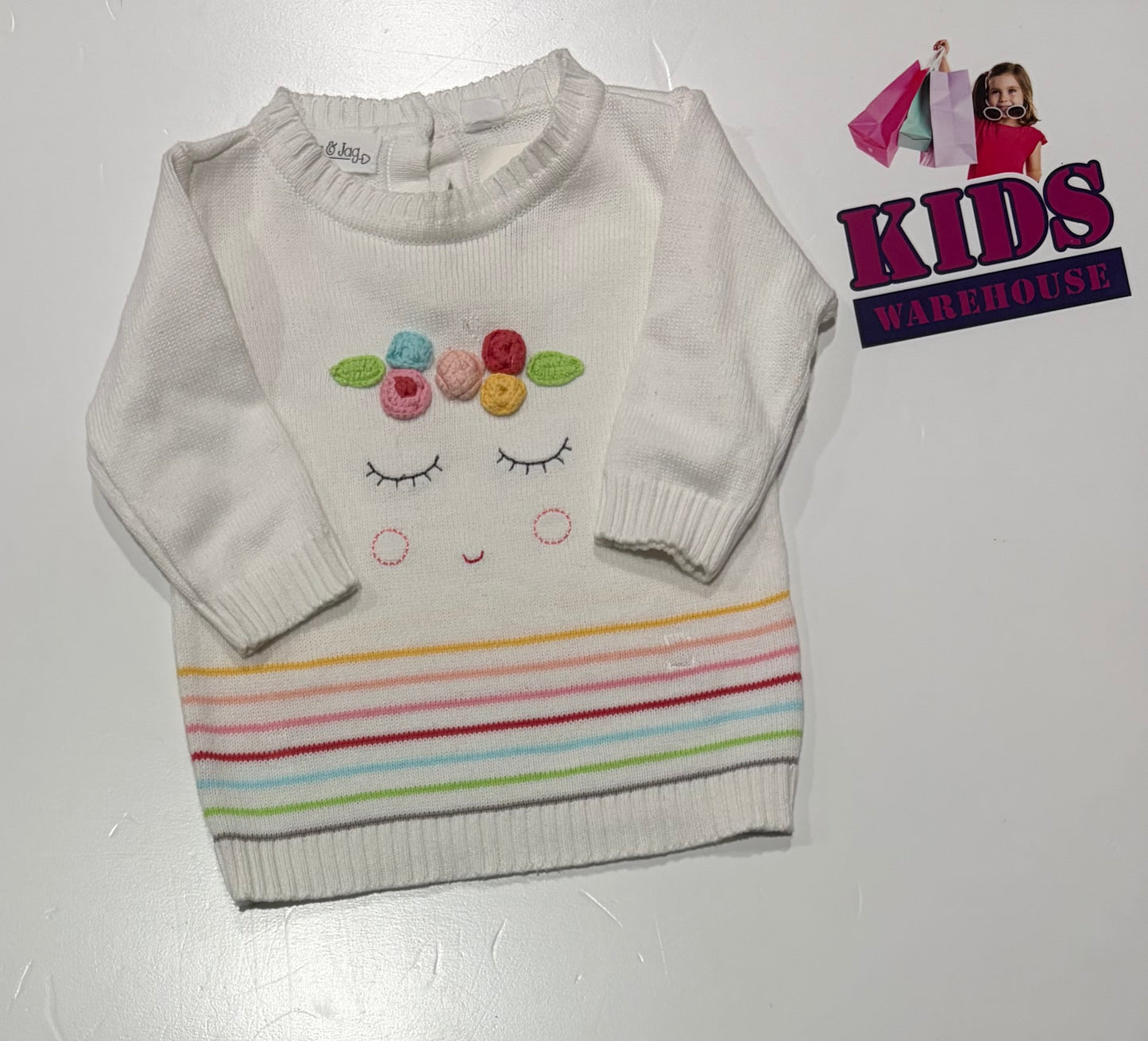 Willow & Jag White, Coloured Striped Sweater Size 0000