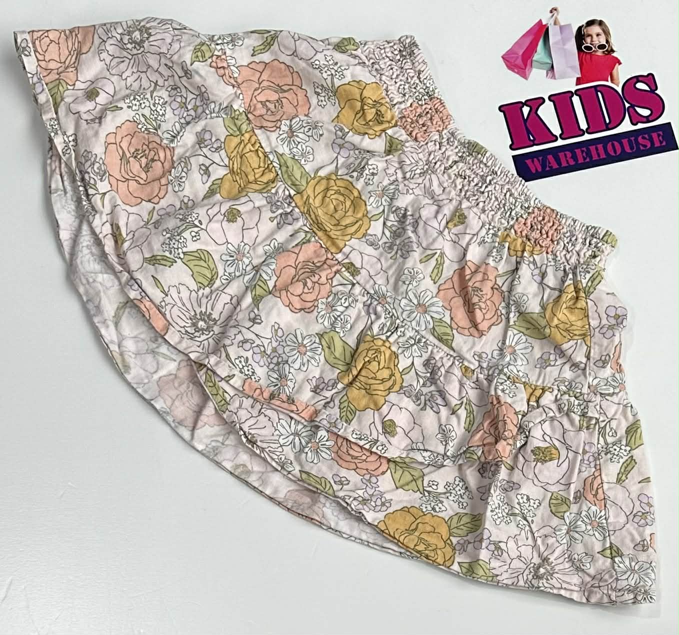 Target White & Pink Skirt With Flower Pattern Size 4