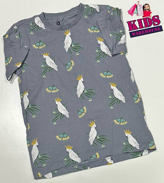 Cotton On Grey Top With Bird Pattern Size 8