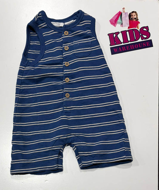 PureBaby Blue & White Overalls Size 000
