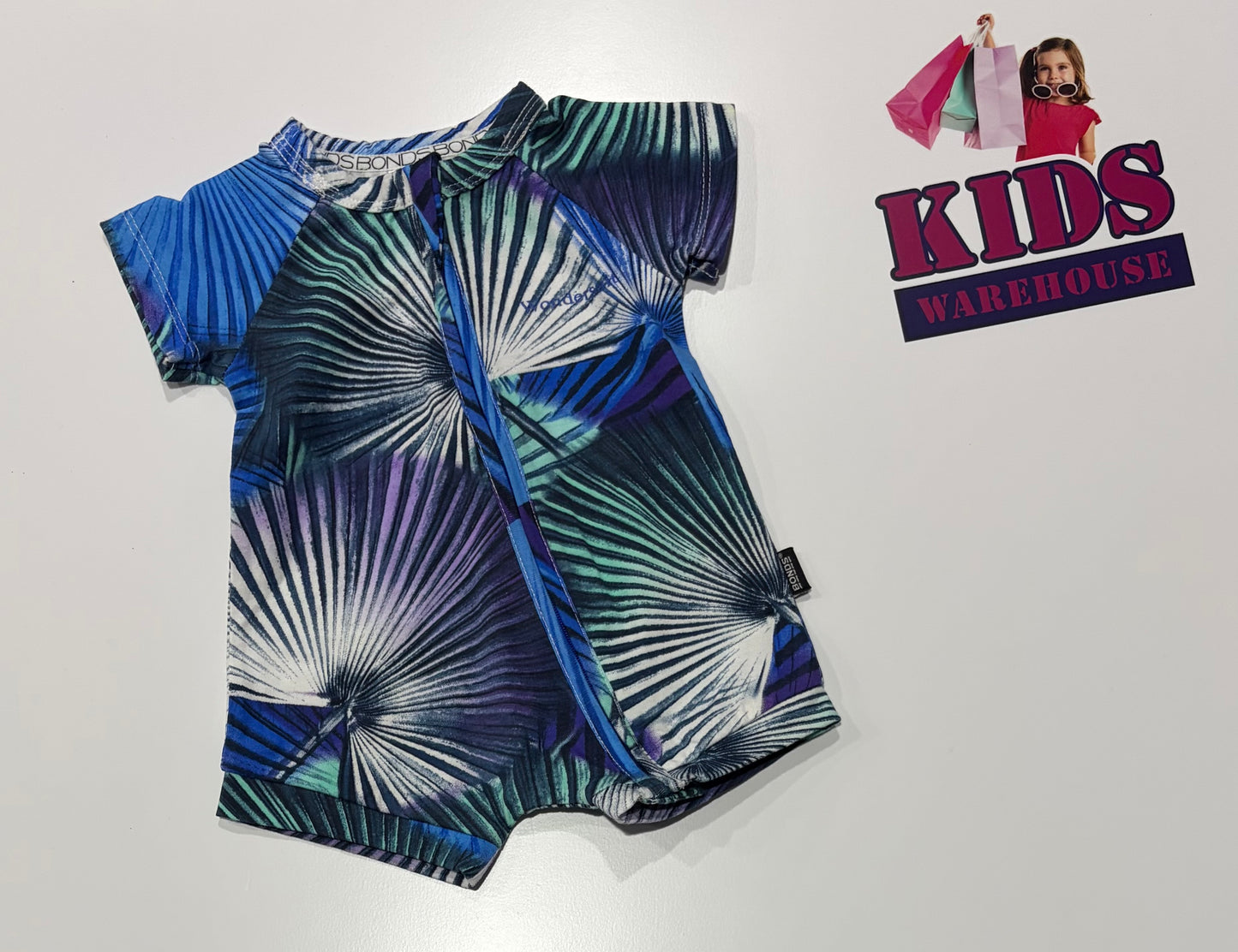 Bonds Wondersuit Tie Dye Blue, Green White Jumpsuit Size 000