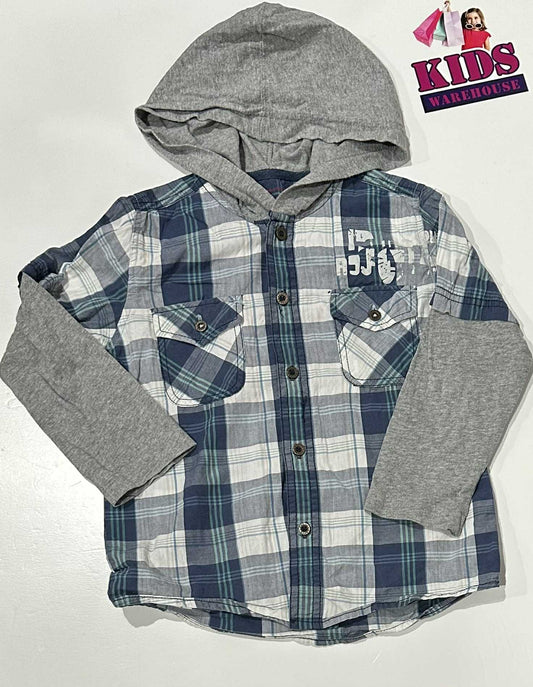 Pumpkin Patch Blue & Grey Hoodie Size 4