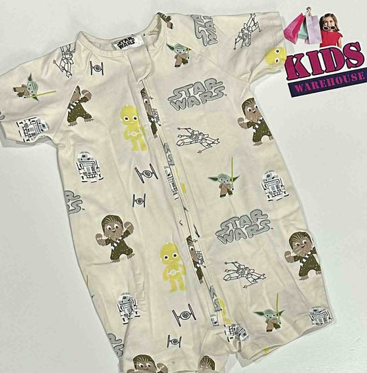 Star Wars White Bodysuit With Characters Pattern Size 1