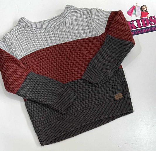 Target Grey & Red Knit Jumper Size 5