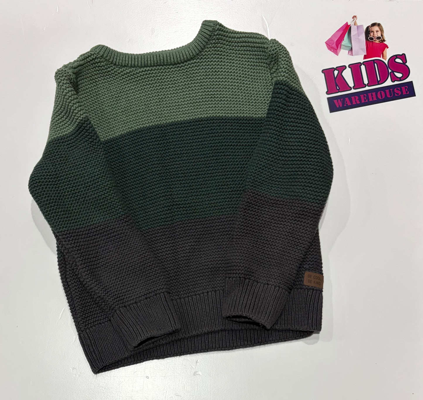 Green, Dark Green, Grey Knit Sweater Size 4