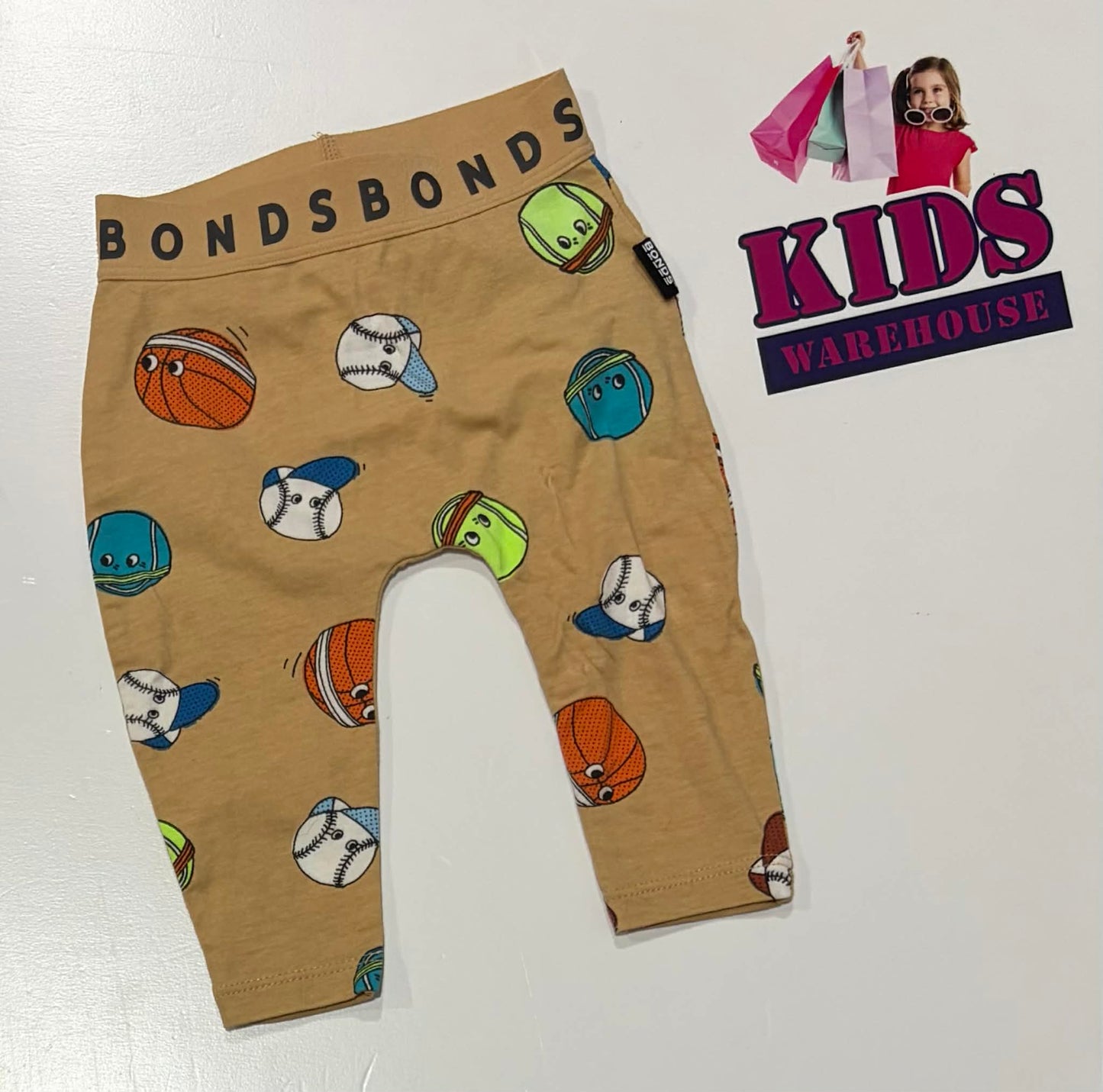 Bonds Brown Pants With Sports Balls Pattern Size 000