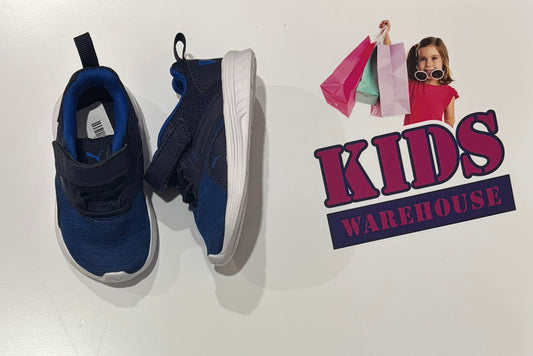 Puma Black, Blue Runners Size US4/UK3(Child/Toddler)