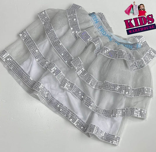 Disney Frozen II Sparkly Silver Skirt Size 2