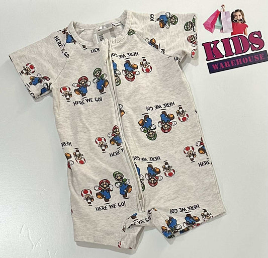 Super Mario White Bodysuit Size 00