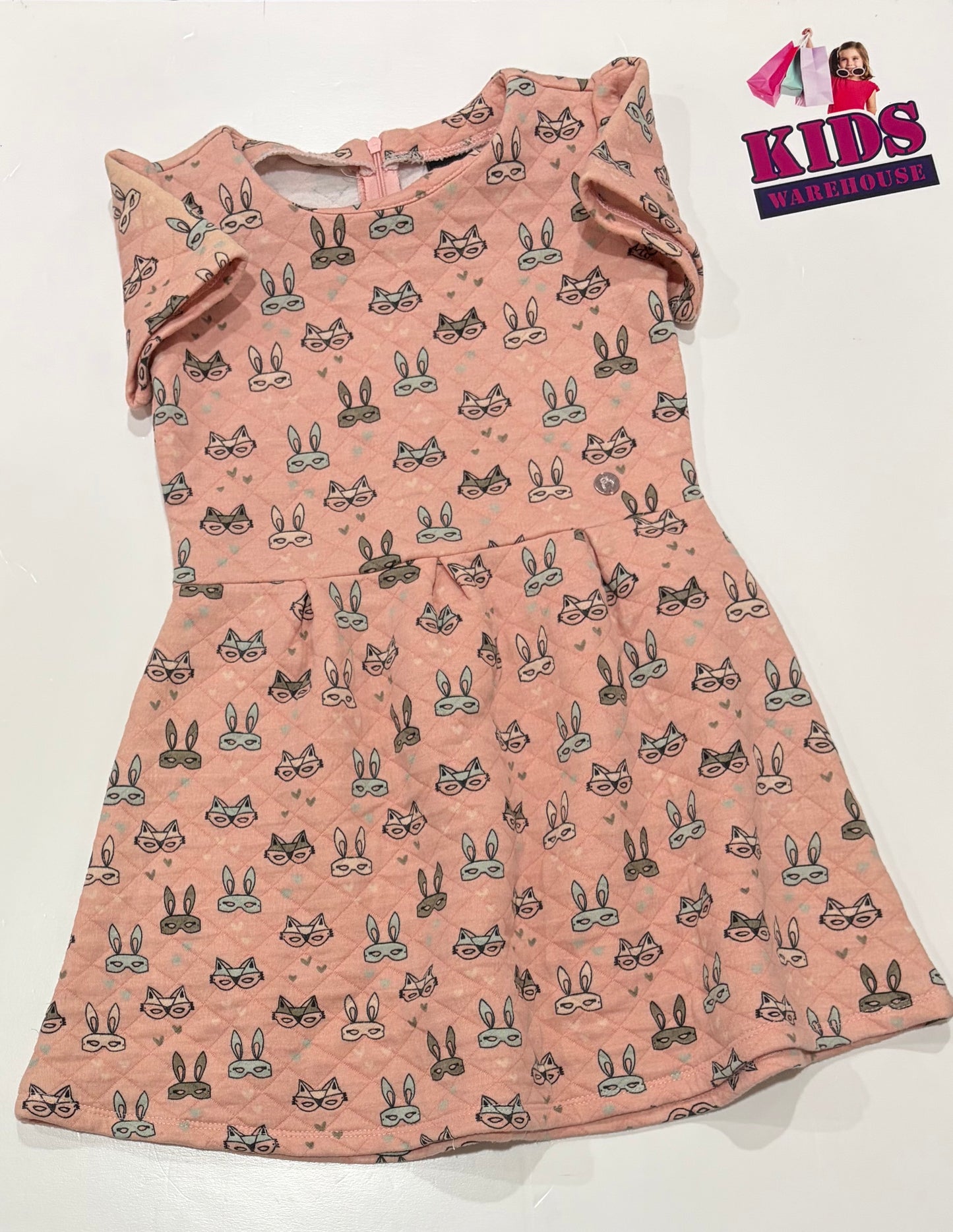 Sista Pink, Animal Mask Print Dress Size 7