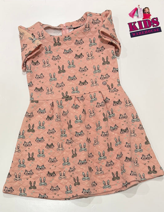 Sista Pink, Animal Mask Print Dress Size 7