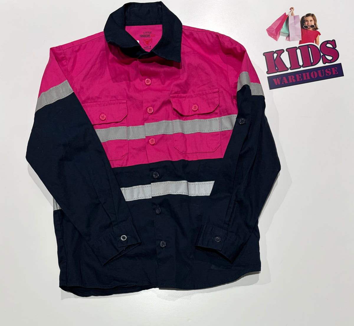 Little Traders 308 Pink High Vis Long Sleeve Top Size 8