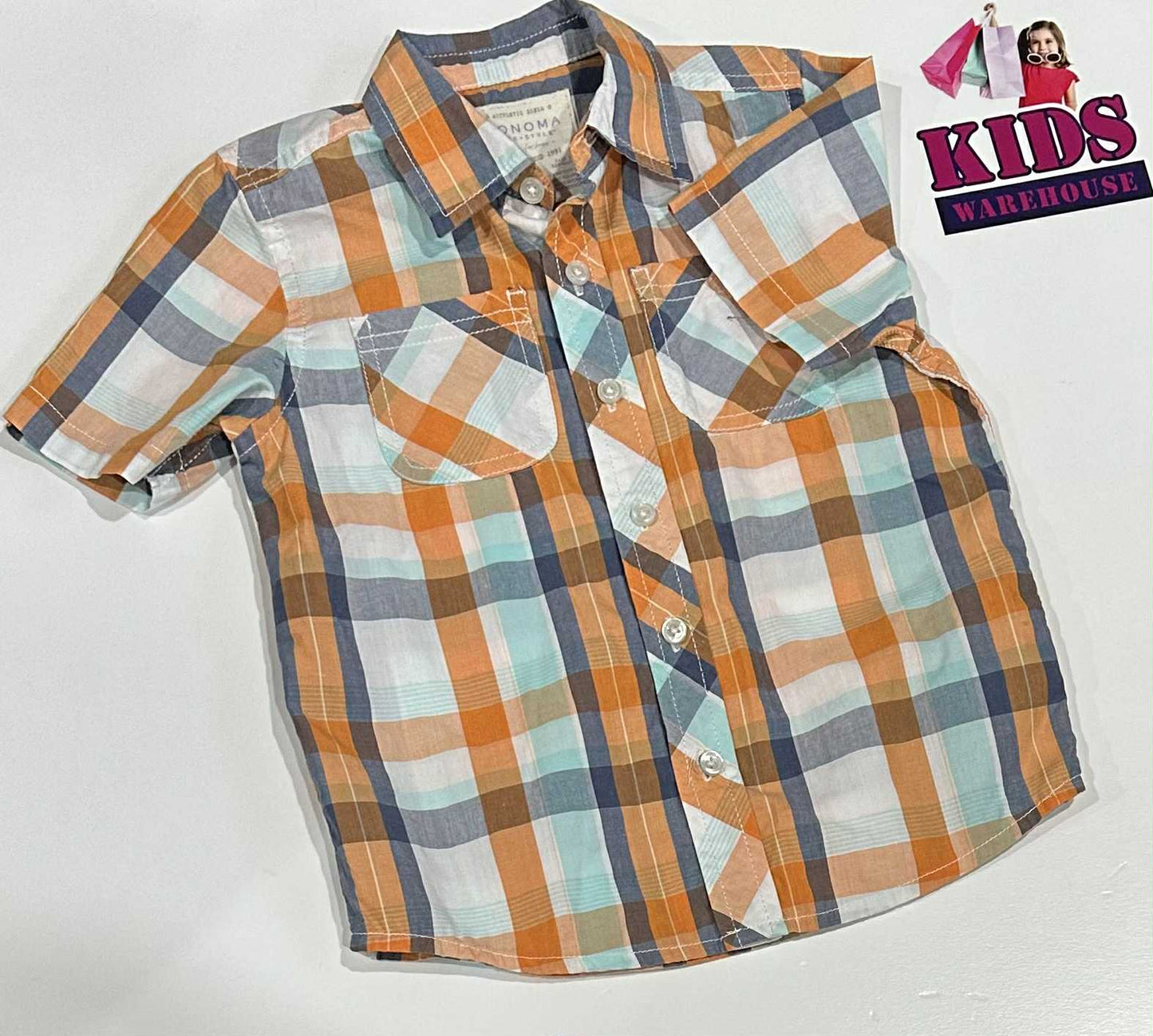 Sonoma Life + Style White & Orange Shirt Size 4