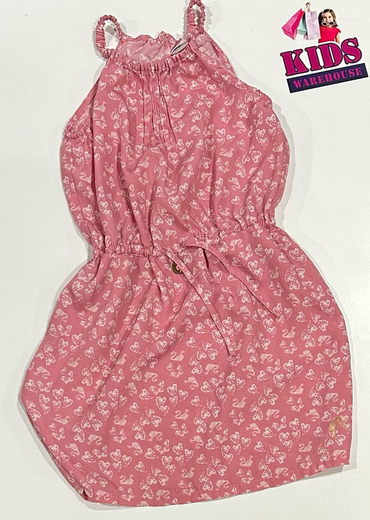 Barbie Pink Dress With White Heart Pattern Size 7