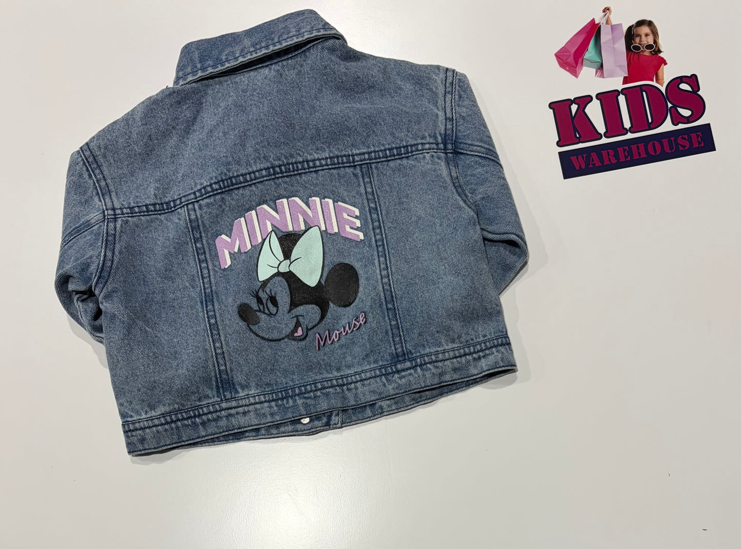 Not Used Disney Denim Minnie Mouse Print Jacket Size 2