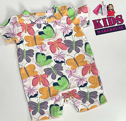 Cotton On White Bodysuit With Multicoloured Butterfly Pattern Size 000