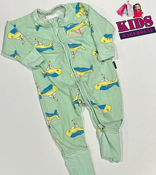 Bonds Light Blue Wondersuit With Submarine Pattern Size 000