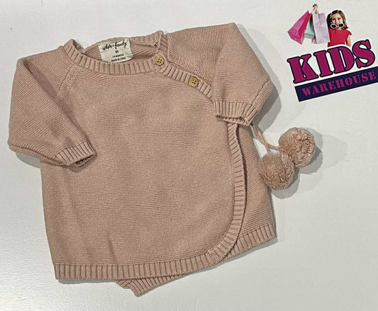 Wilson + Frenchy Pink Jumper With Fluffy Balls Size 00