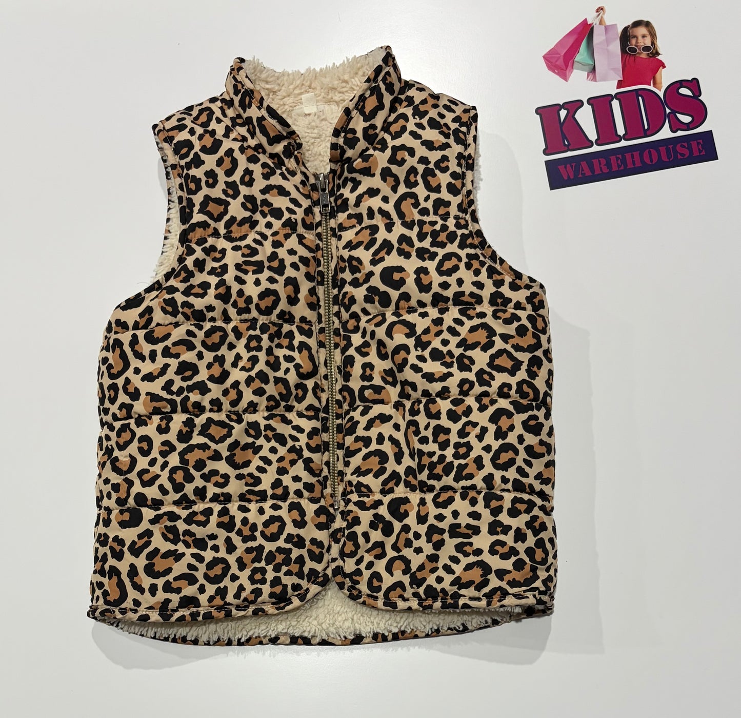 Seed Heritage Leopard Print Puffer Vest Size 5