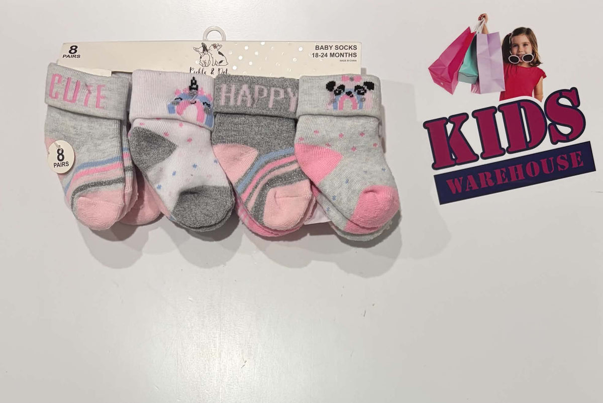 Not Used Pickle & Dot 8 Pack Baby Socks Size 18-25 Months