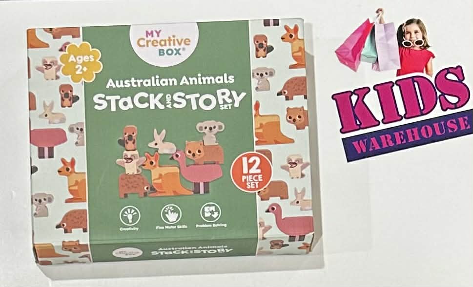 My Creative Box Australian Animals Stack And Story 12 Piece Wooden Set