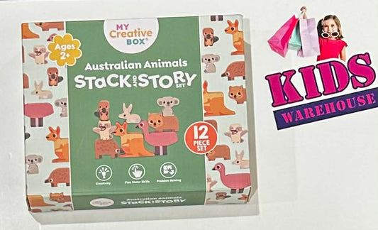 My Creative Box Australian Animals Stack And Story 12 Piece Wooden Set
