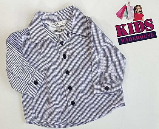 Bebe White & Blue Long Sleeve Shirt Size 00