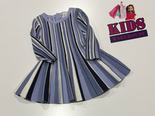 Country Road Purple, Black, White Striped Dress Size 000