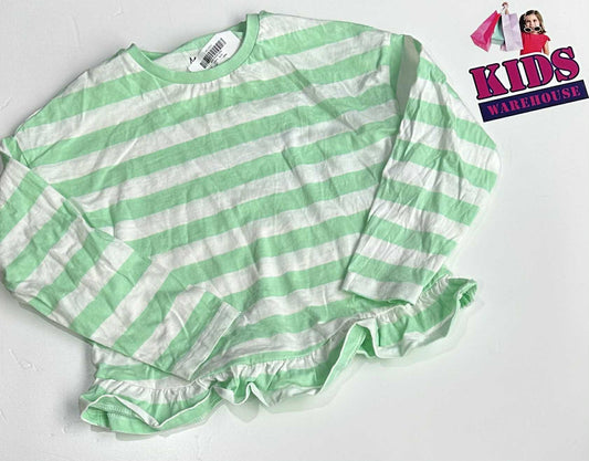 M&S Originals Green & White Top With Mini Tutu Size 4-5