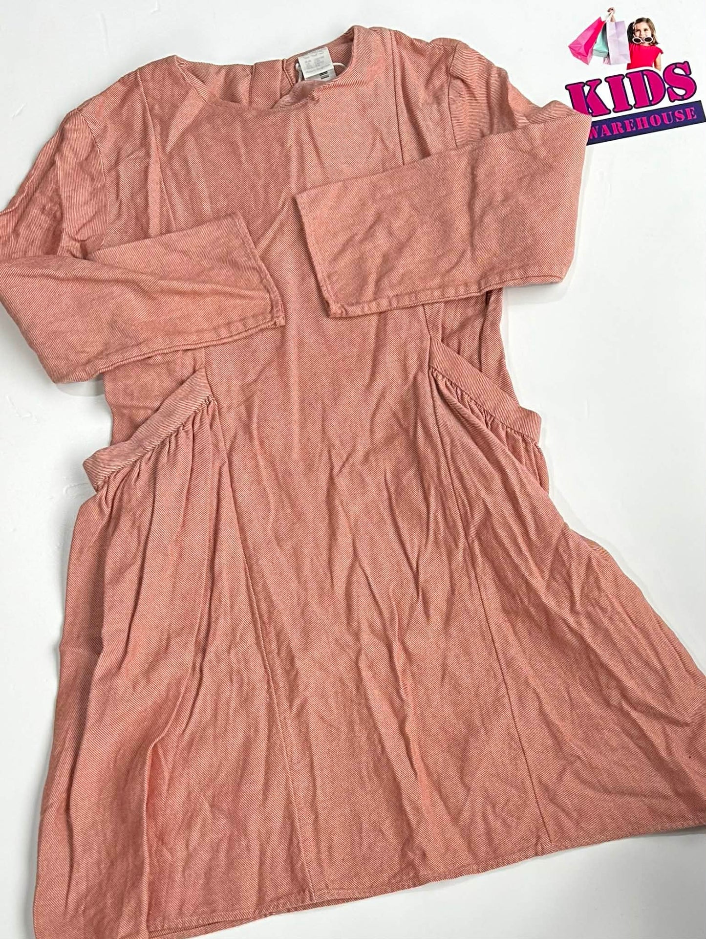 Cos Pink Long Sleeve Dress Size 7-8
