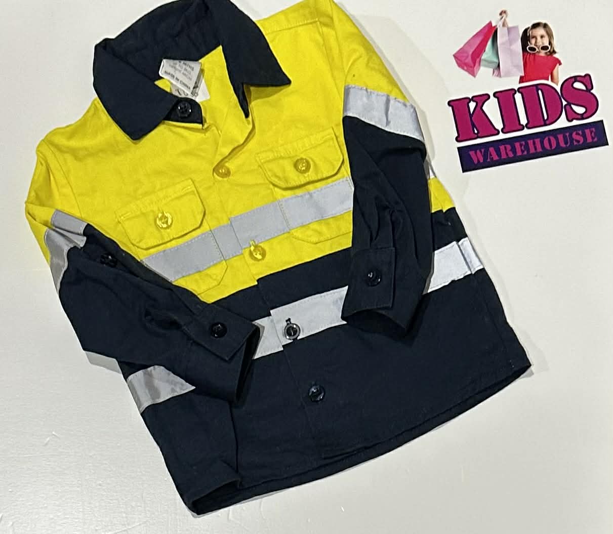Ollies Place Yellow & Black Tradie Top Size 00