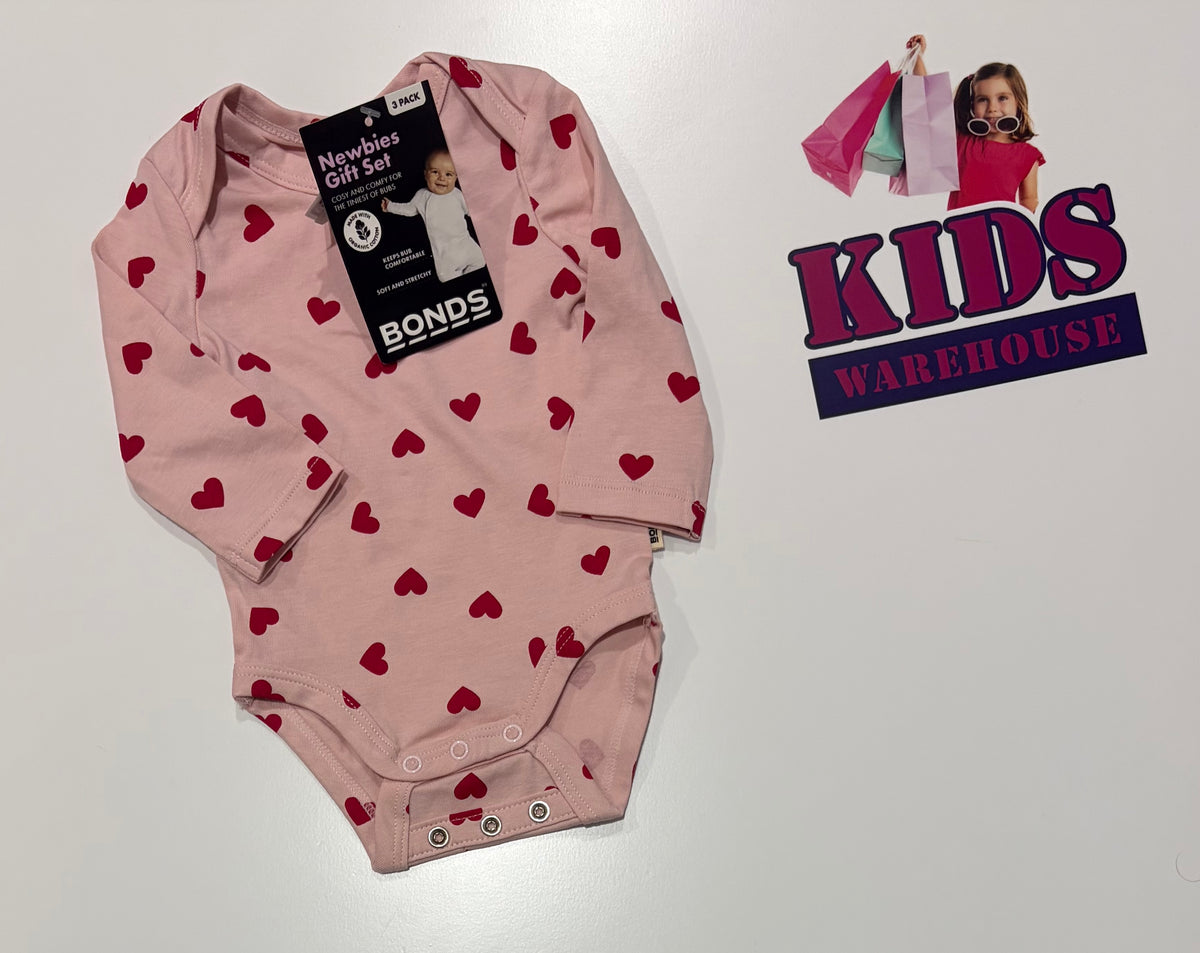 Not Used Bonds Pink, Heart Print Bodysuit Size 0000