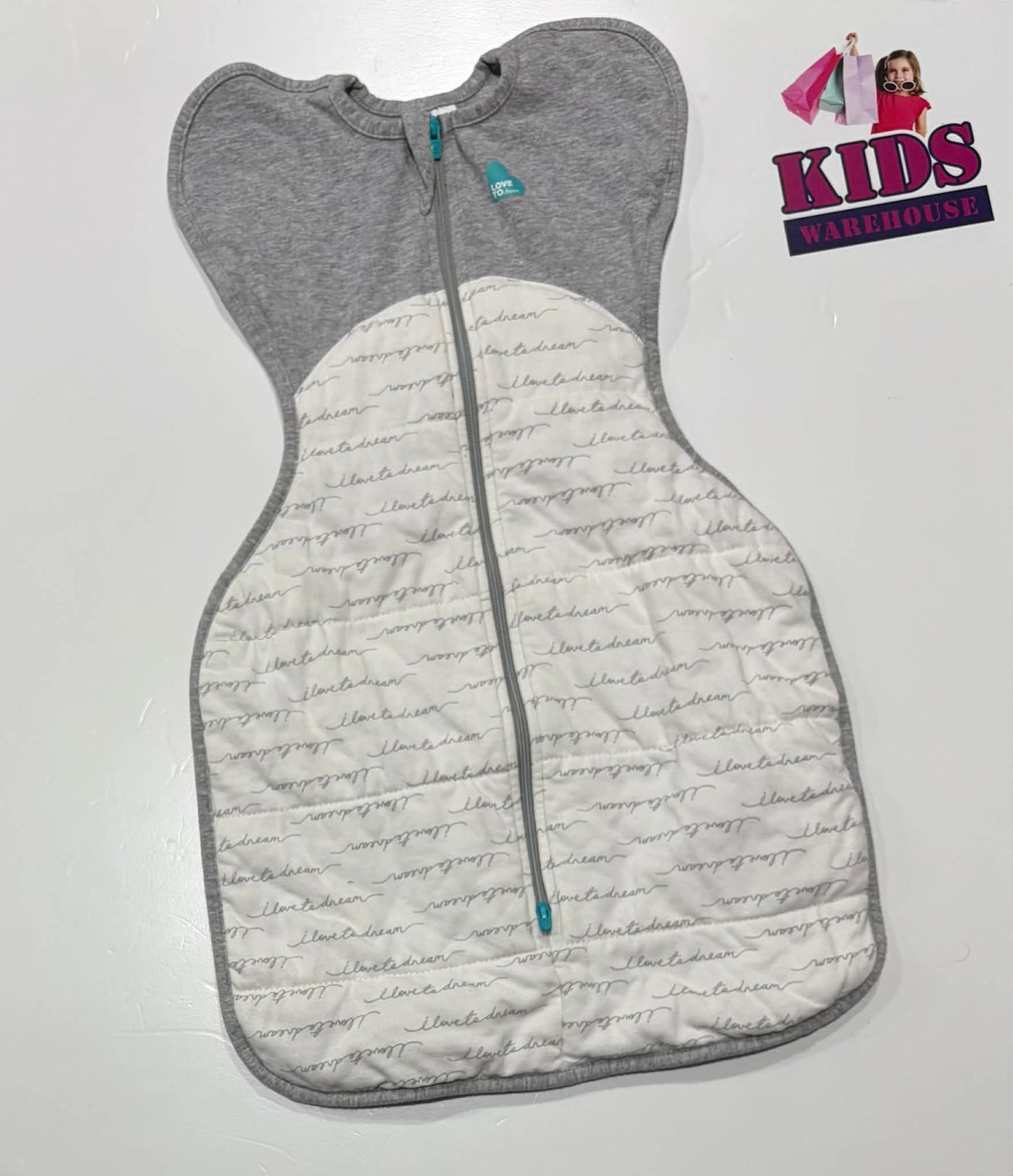 Love To Dream Swaddle Up Grey, White Size Small (3.5-6kg) TOG 2.5