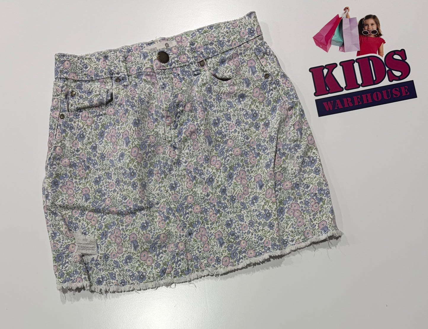 Cotton On White, Floral Print Skirt Size 8