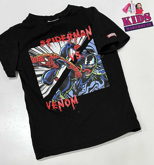 Marvel Black Top With Spiderman Print Size 10