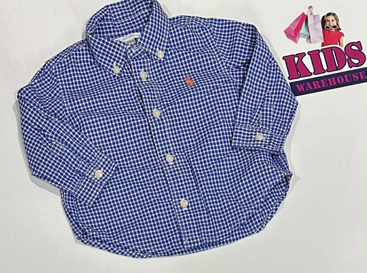 Ralph Lauren Blue & White Long Sleeve Shirt Size 0
