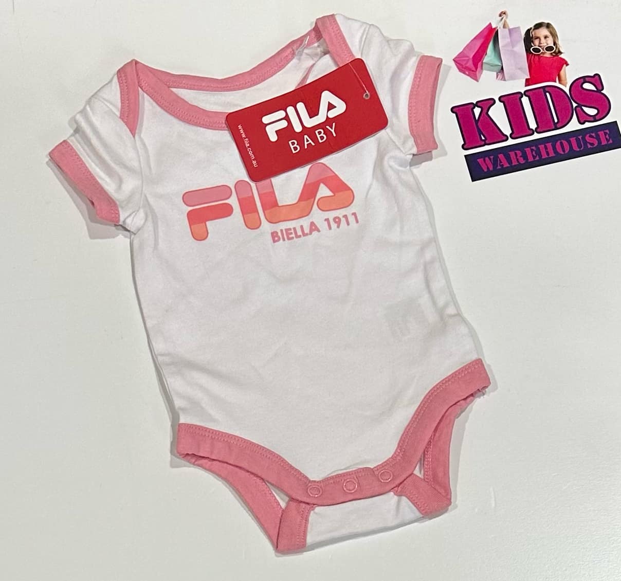 New Fila White & Pink Bodysuit Size 000